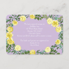 Tarjeta de información Rosa púrpura Lilac amarillo