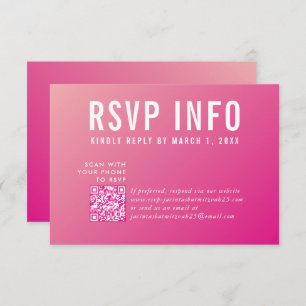 TARJETA DE INFORMACIÓN RSVP bonito moderna código 