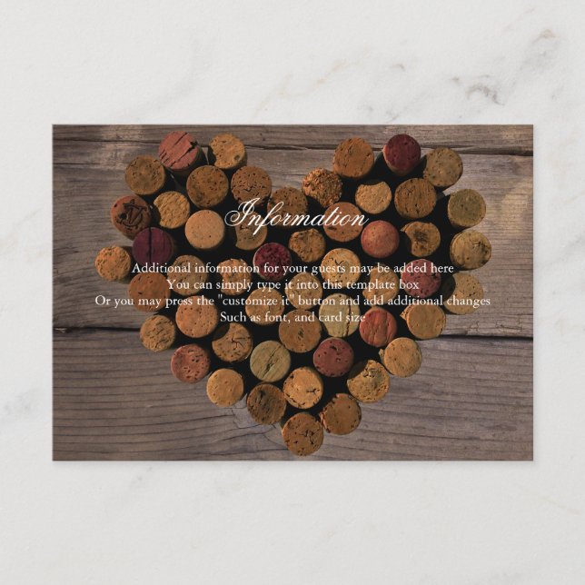 Tarjeta de información rusa de Wine Cork #2 (Anverso)