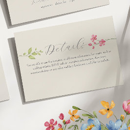 Tarjeta de información sobre Bodas de flores silve