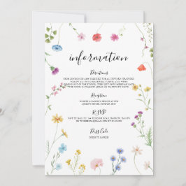 Tarjeta de información sobre Bodas de flores silve