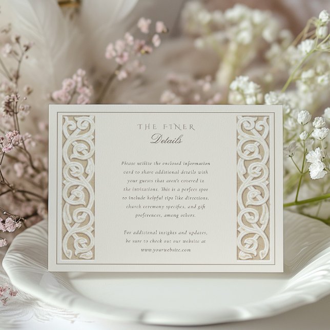 Tarjeta de información sobre Bodas florales clásic (Subido por el creador)