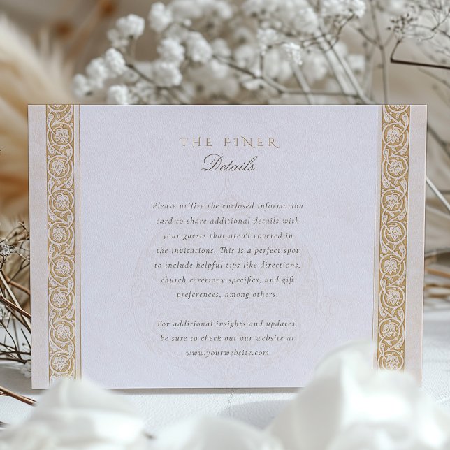 Tarjeta de información sobre Bodas florales clásic (Subido por el creador)