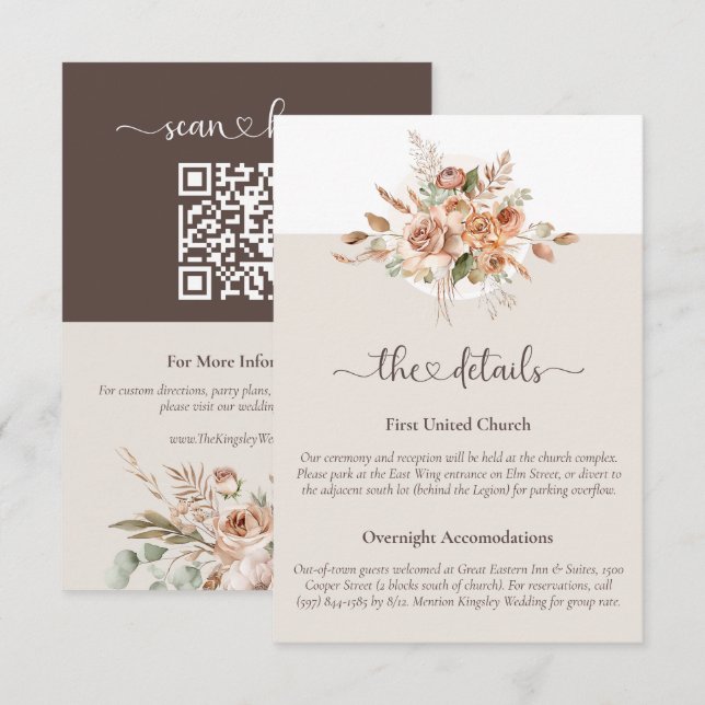 Tarjeta de información sobre el Boda floral de ton (Anverso / Reverso)
