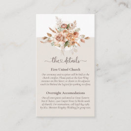 Tarjeta de información sobre el Boda floral de ton