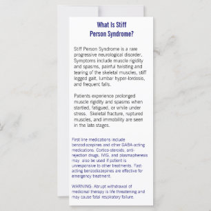 Tarjeta de información sobre el síndrome de la per