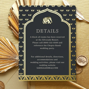 Tarjeta de información sobre Elephant & Lotus Boda
