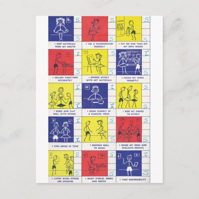 Tarjeta de informe de kindergarten (Anverso)