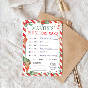 Tarjeta de informe Elf para navidades