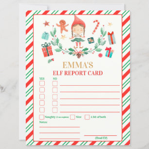 Tarjeta de informe Elf Personalizada Tarjeta de va