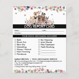 Tarjeta de informe para el novio del perro blanco 