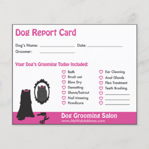 Tarjeta de informe Perro Rosado y Perro Espejo Gro