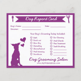 Tarjeta de informe Purple Banner Silhouette Dog Gr