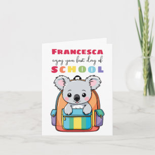 Tarjeta de inicio de nueva escuela para hijo hija 