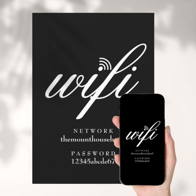 Tarjeta de inicio de sesión de red y contraseña Wi (Wifi Network and Password Sign Card)
