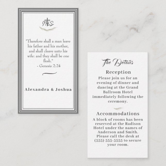 Tarjeta de inscripción (Anverso / Reverso)