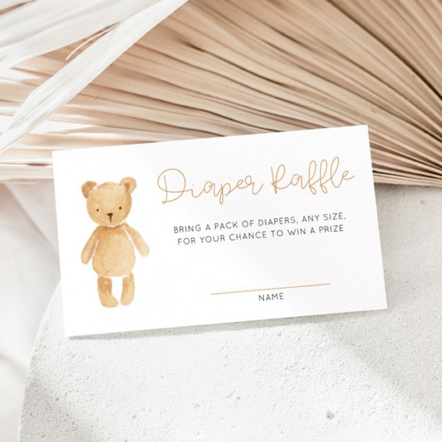 Tarjeta de inscripción Blue Tan Teddy Bear Balloon (Subido por el creador)