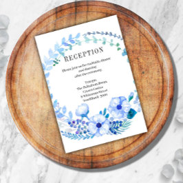 Tarjeta de inscripción Boho Blue Floral Wedding