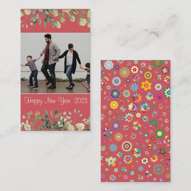 Tarjeta de inscripción de Año Nuevo (Anverso / Reverso)
