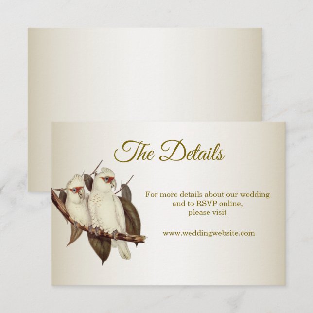 Tarjeta de inscripción de aves blancas (Anverso / Reverso)