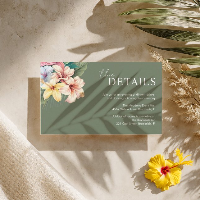 Tarjeta de inscripción de boda de destino de Hibis (Subido por el creador)