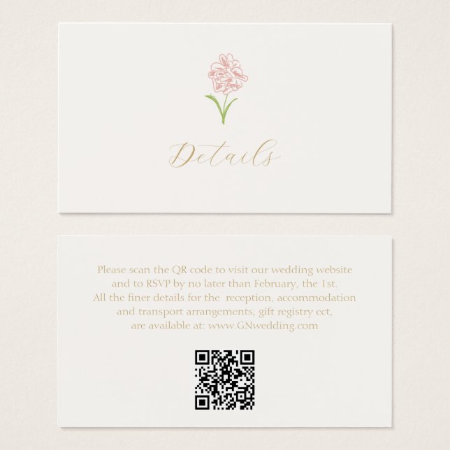 Tarjeta de inscripción de Boda del Registro de Reg (Anverso y reverso)