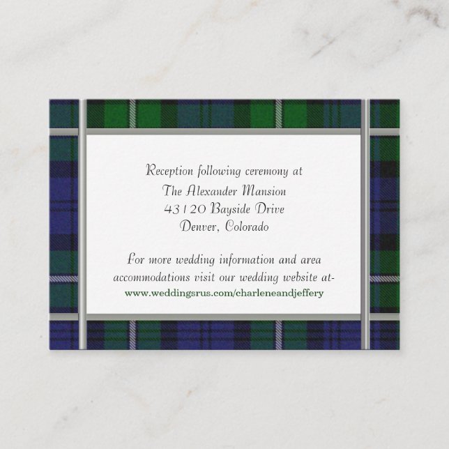 Tarjeta de inscripción de boda personalizada (Anverso)