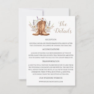 Tarjeta de inscripción de detalles de Bodas de Wes