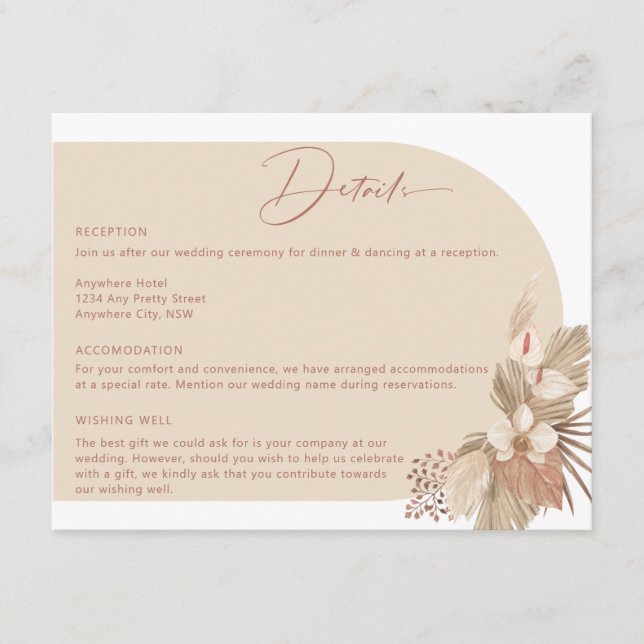 Tarjeta de inscripción de detalles de la hierba Bo (Anverso)