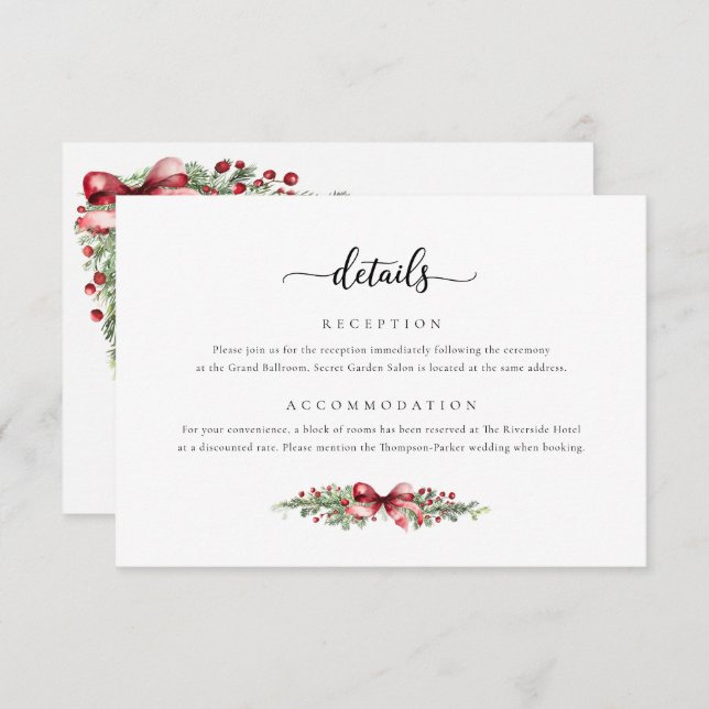 Tarjeta de inscripción de detalles de Navidades de (Anverso / Reverso)