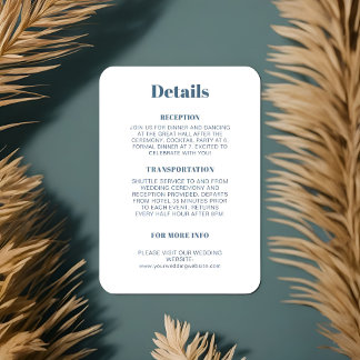Tarjeta de inscripción de detalles de recepción de