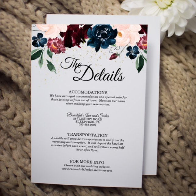 Tarjeta de inscripción de detalles del Boda de la  (Subido por el creador)