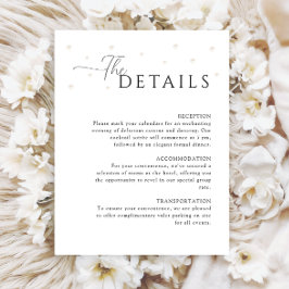 Tarjeta de inscripción de detalles del Boda de Per