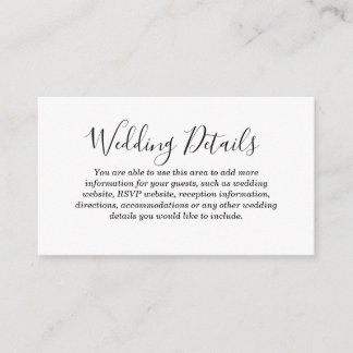 Tarjeta de inscripción de detalles del Boda Love H