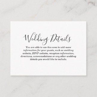 Tarjeta de inscripción de detalles del Boda Love H