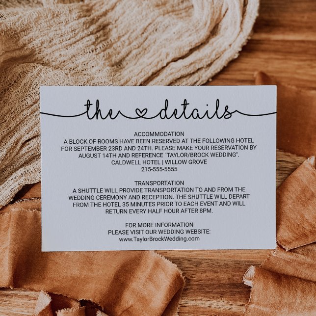 Tarjeta de inscripción de detalles del Boda Love H (Subido por el creador)