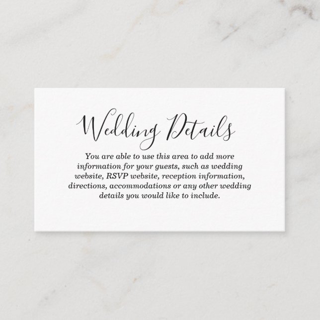 Tarjeta de inscripción de detalles del Boda Love H (Anverso)