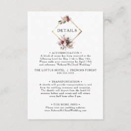 Tarjeta de inscripción de detalles florales de Bur