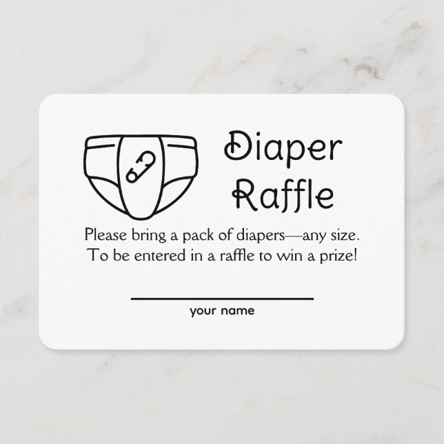 Tarjeta de inscripción de entradas para el Raffle  (Anverso)