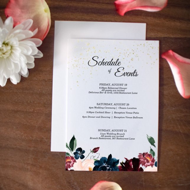 Tarjeta de inscripción de horario de Boda de veran (Subido por el creador)