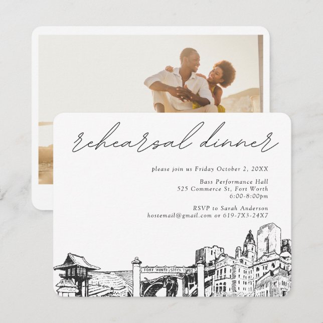 Tarjeta de inscripción de invitaciones para cenas  (Anverso / Reverso)