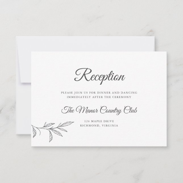Tarjeta de inscripción de la recepción de bodas bo (Anverso)