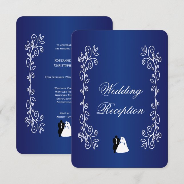 Tarjeta de inscripción de la recepción de bodas No (Anverso / Reverso)