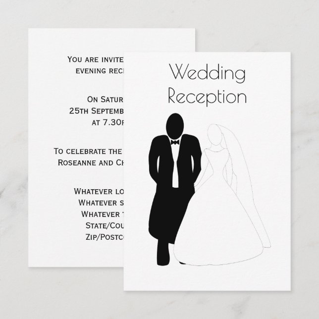 Tarjeta de inscripción de la recepción de bodas No (Anverso / Reverso)