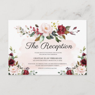 Tarjeta de inscripción de recepción de bodas de Bo