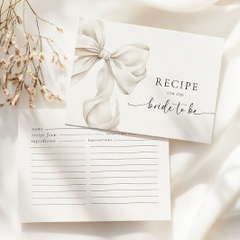 Tarjeta de inscripción de receta de ducha de novia