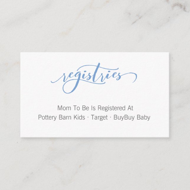 Tarjeta de inscripción de registro de Baby Shower  (Anverso)