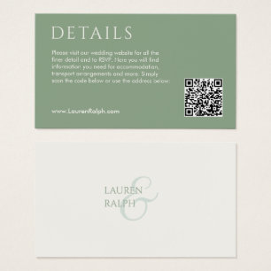 Tarjeta de inscripción de registro de QR Sage y Bo