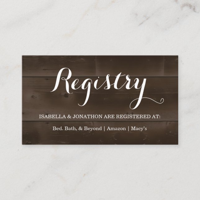 Tarjeta de inscripción de registro de regalo (Anverso)