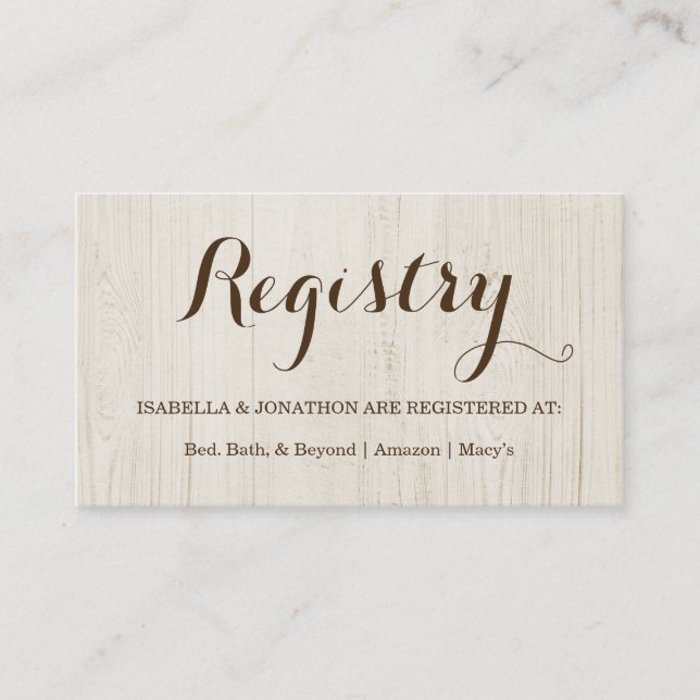 Tarjeta de inscripción de registro de regalo (Anverso)